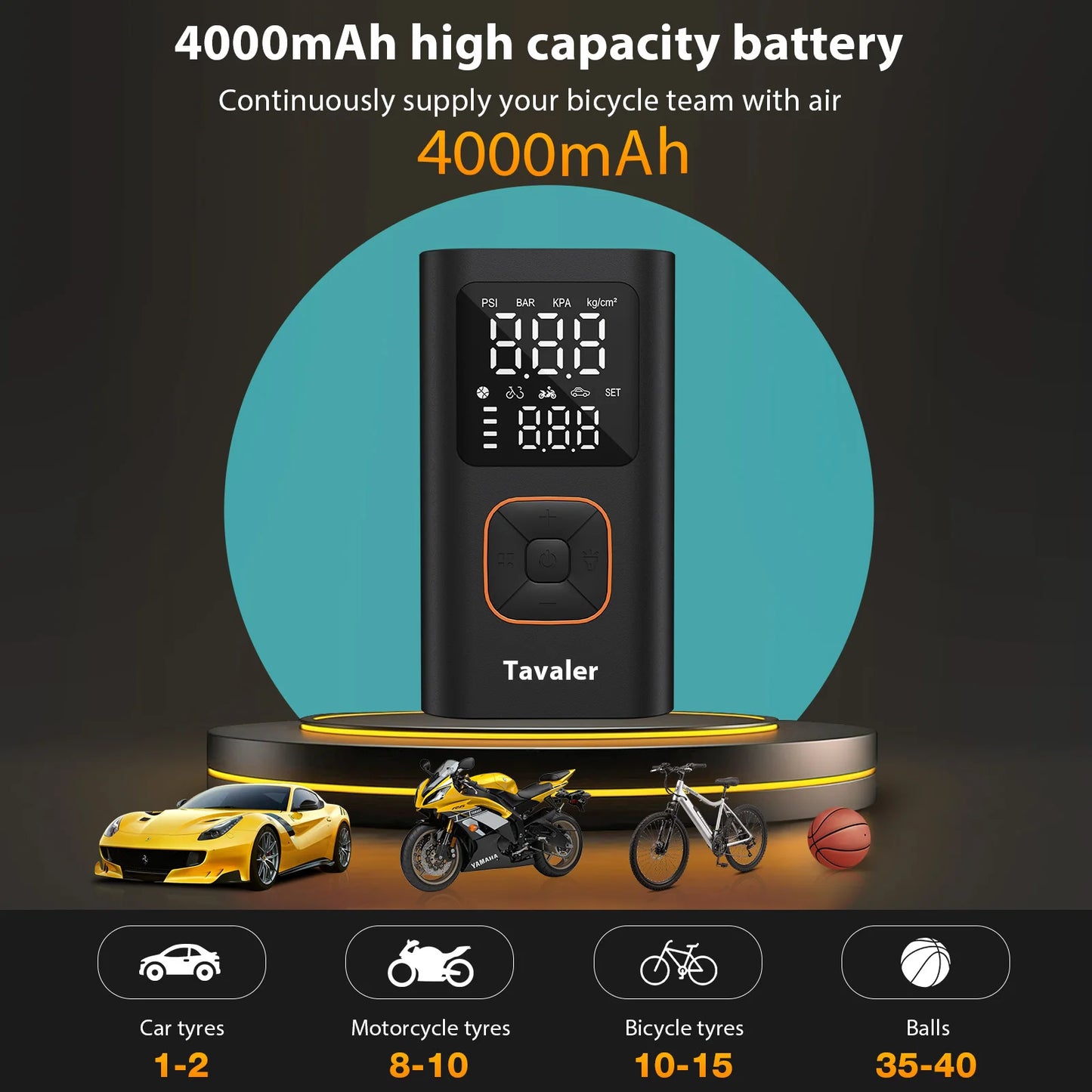 150psi Bicycle Pump Portable Wireless Digital Inflator with Schrader Presta Valve For Car Motorcycle Ball MTB Bike Accessories