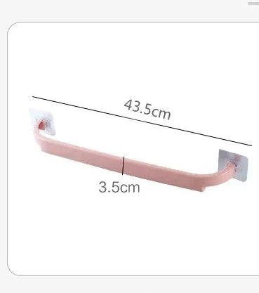 Adhesive Towel Rack for Bathroom Towel Bar Bath Shelf Wall Mounted Towel Hanger Toilet Suction Cup Holder Kitchen Organizer