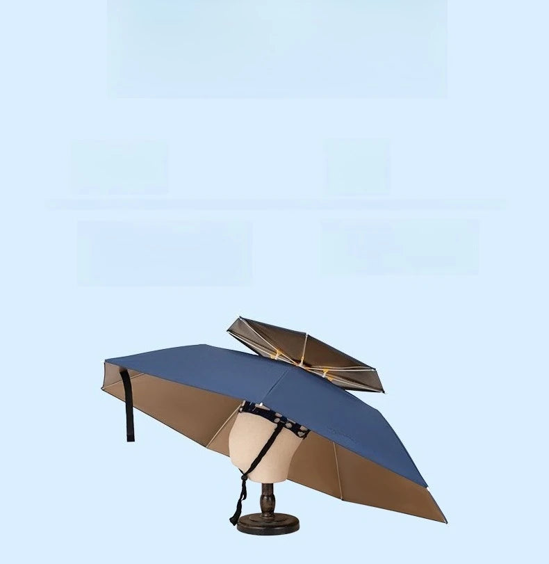 Head Mounted Fishing Umbrella Cap Multi functional Outdoor Sunshade Head Umbrella Cap Adult Sunny and Rainy Umbrella