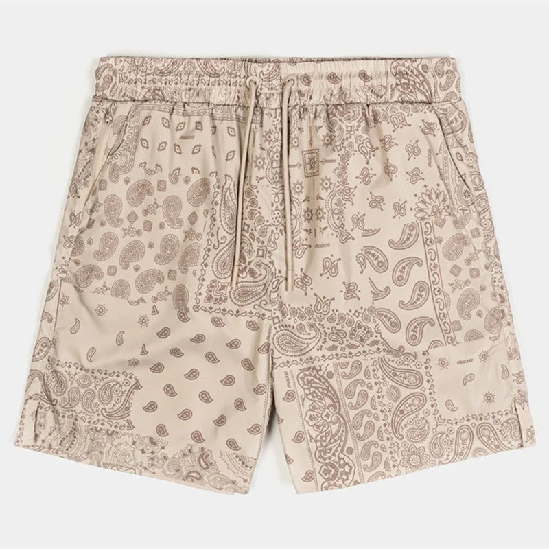 Beach sandal shorts with 3D print, men's casual retro shorts for summer, breathable and quick-drying sports and fitness shorts