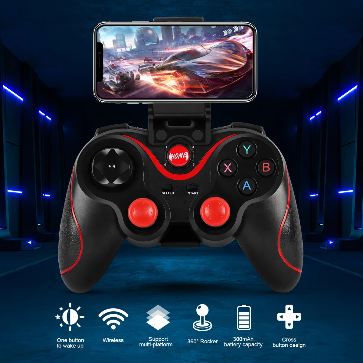 GAMINJA Wireless Bluetooth Gamepad PC Game Controller Gaming Joystick For Android Mobile Phone TV Box Playstation 3 Tablet PC