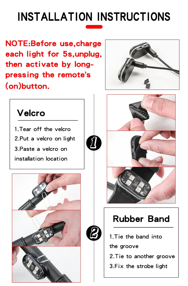 RGB Led Car Strobe Lights Motorcycle LED Flash Position Wireless Light Aircraft Airplane Helicopter Warning Lights Accessories