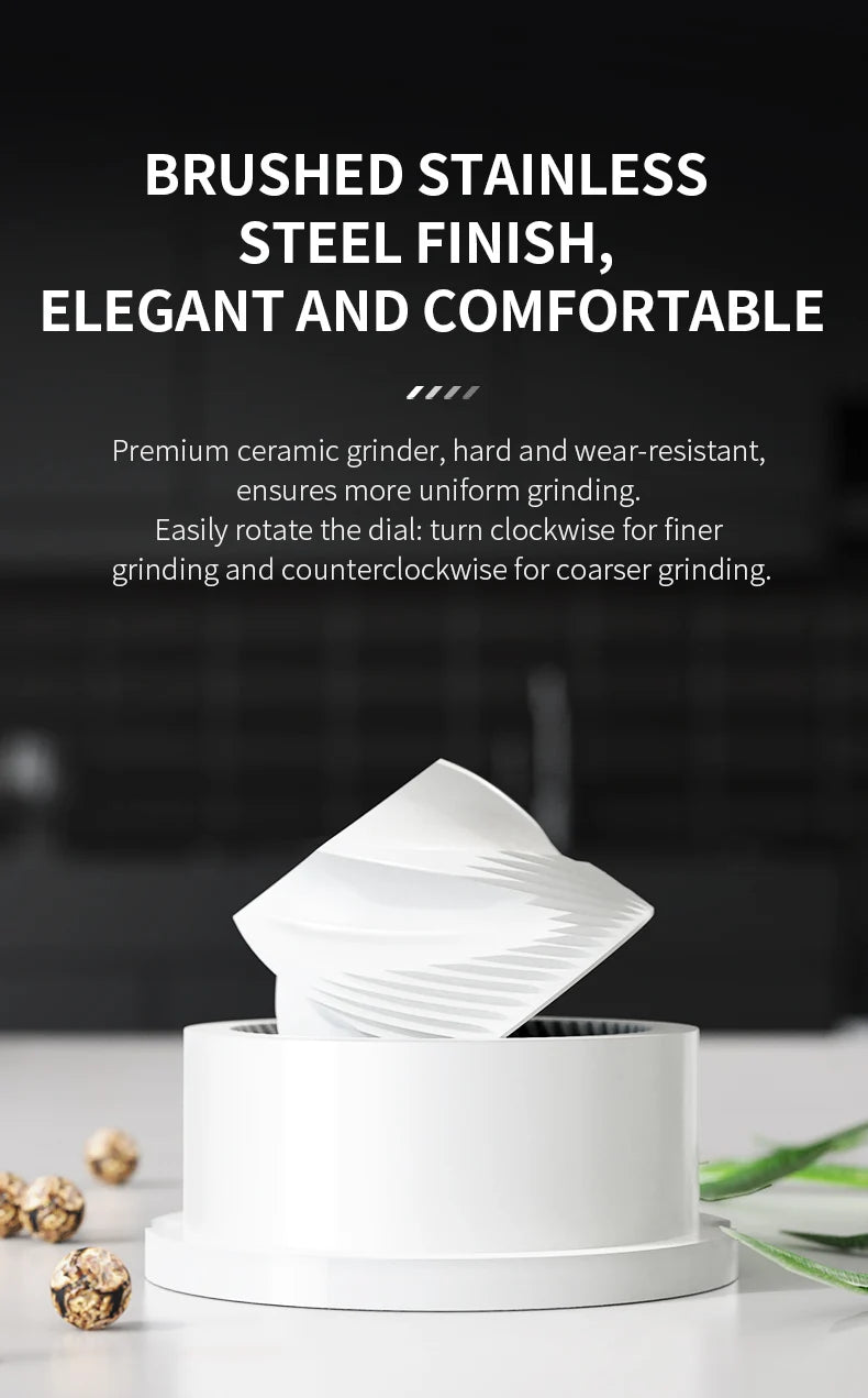 Electric Automatic Salt and Pepper Grinder Set Gravity-sensing Grindering Set Spice Mill Adjustable Spices Grinder Kitchen Tools
