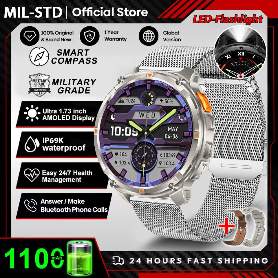New T-Rex3 Ultra 1100mAh Battery Smart Watch GPS Track Compass IP69K Waterproof Sports tracker Outdoors Military Smartwatches