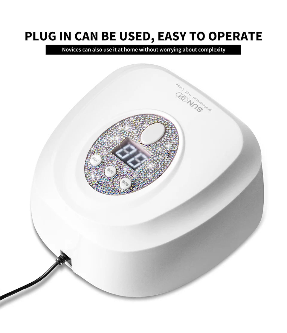 Nail UV/LED Dryer Lamp with 24 LEDS Quick Drying Nails Light Have 3 Timer Modes LCD Display for Manicure Salon Acrylic Gel Tools