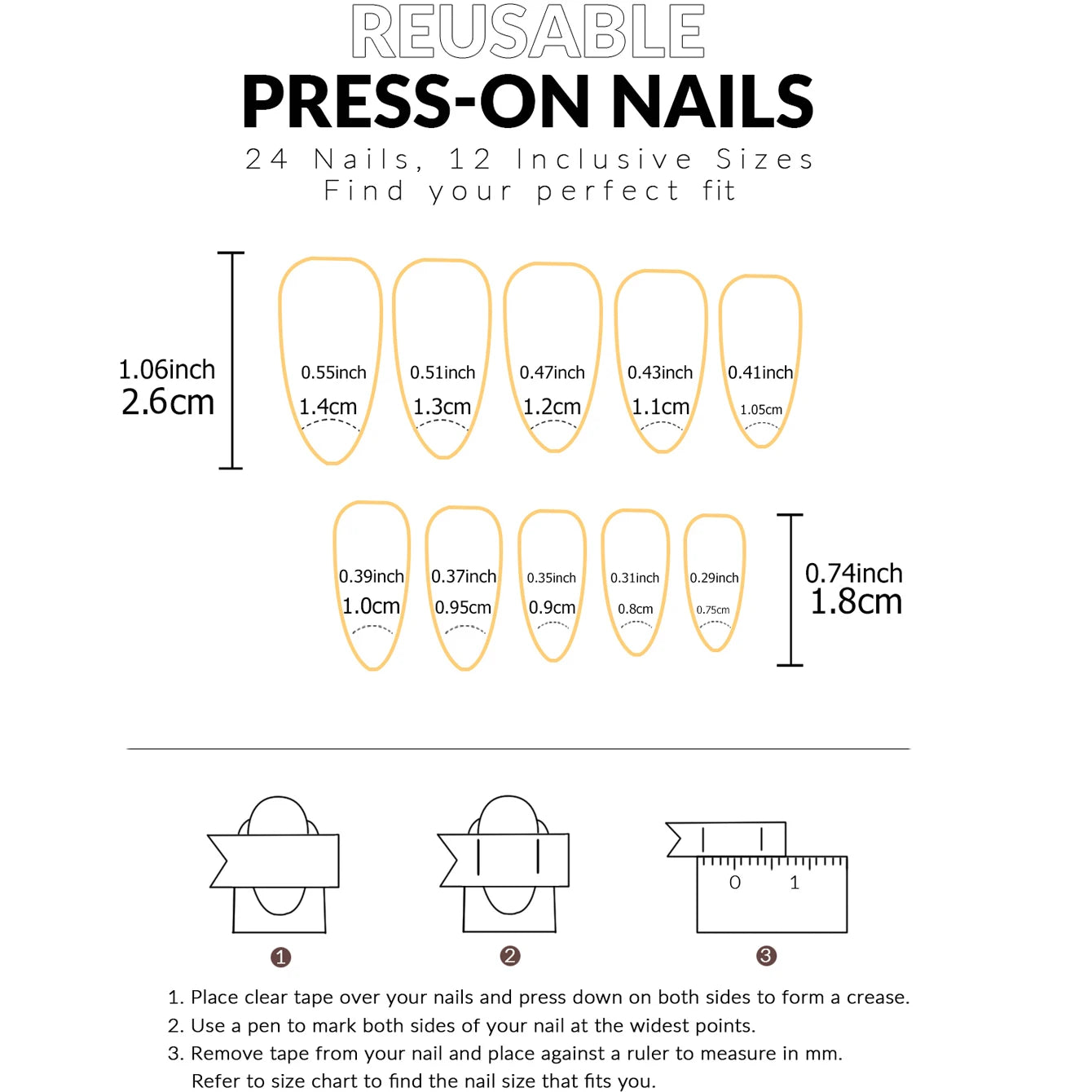 24PCS Almond Press on Nails Medium Fake Nails with Pink Bow Designs Glue on Nails Glossy Acrylic False Nails As Women Girls Fift