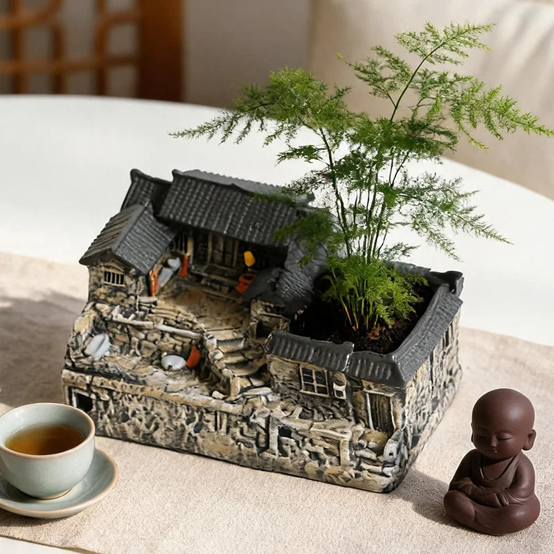 Micro Landscape Decoration Ornament Retro and Nostalgic House Ornament Home Living Room Bedroom Decoration Gift for Friends