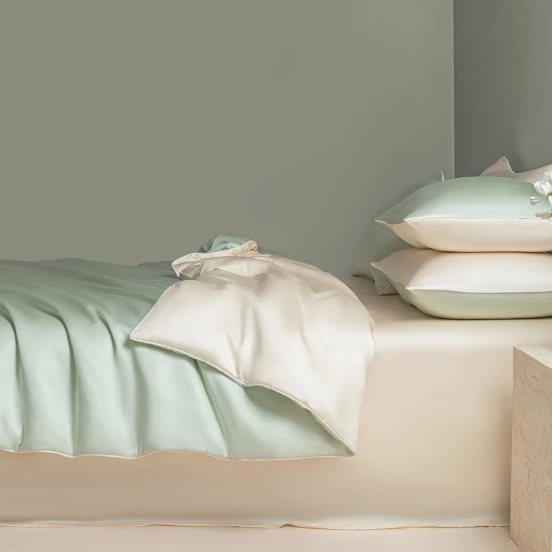 New Washed Ice Silk Bedding Set 4PCS Summer Cool Touch Rope Design Sheet Set Soft Breathable Hotel Luxury Twin/Full/Queen Size