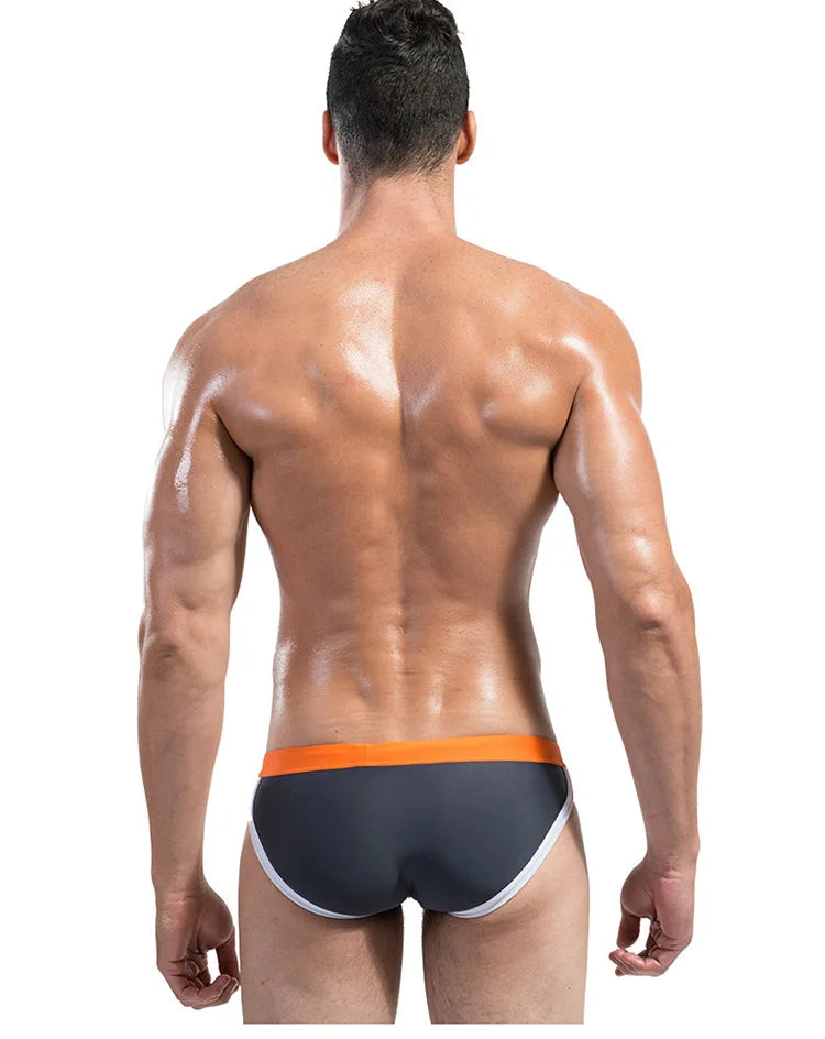 Mens Swim Briefs Trendy Tight Breathable Splicing Swimming Trunks Bathing Suit Maillot De Bain Homme Sports Board Beach Shorts