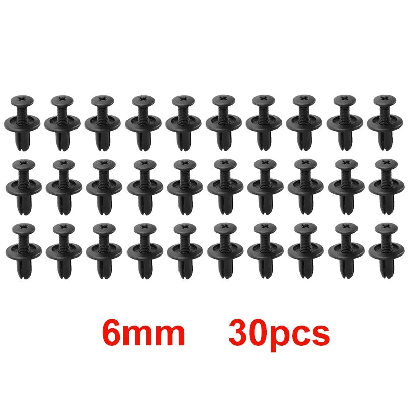 Car Plastic Rivets Fasteners 8mm/6mm Bumper Fender Screws Clips 8mm Hole Auto Push Pin Clip Accessories for Vehicle Repair