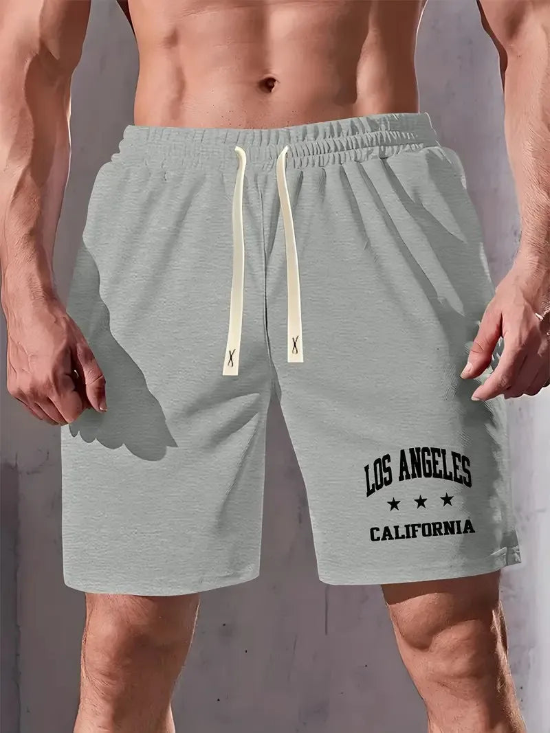The new men's shorts for summer 2025 are casual sporty soft comfortable and breathable with 3D letter pattern printing