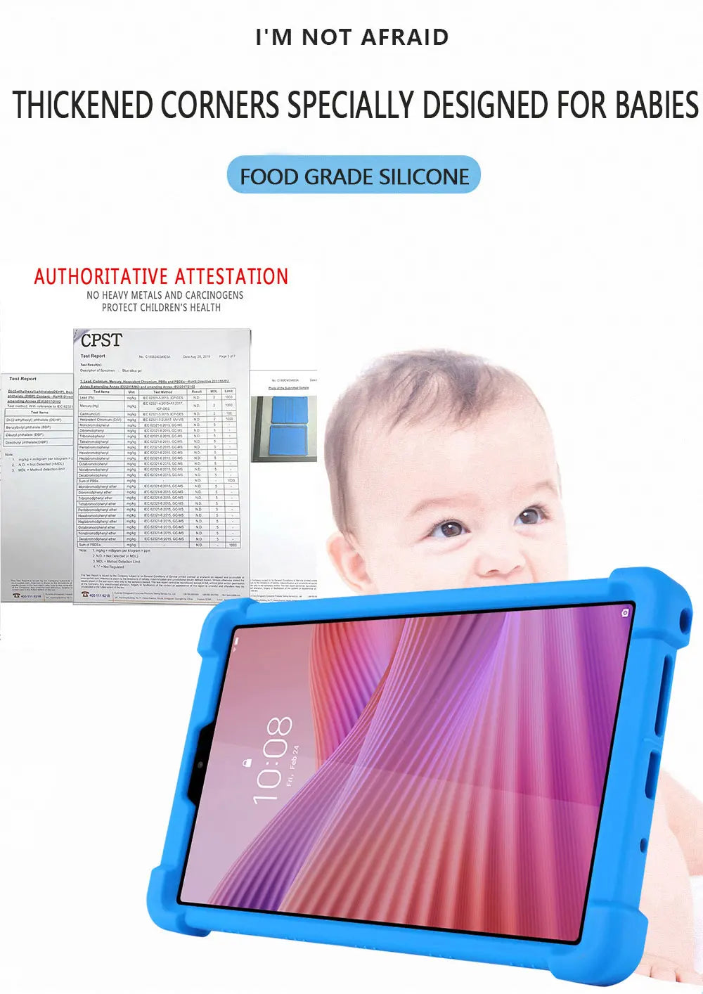 case For LENOVO Tab One 8.7 inch Tablet  protective cover Android Tablet Soft Silicone Adjustable Stand protective sleeve