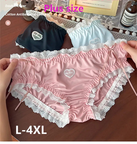Sexy panties Plus size ropa interior femenina lace lenceria sweet calzones para mujer high elasticity underwear women Lingerie