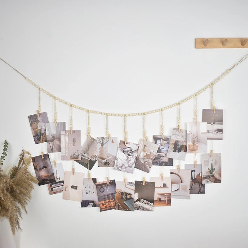 【xxx】Display Wall Hanging Decor Boho Home Decoration Wooden Beads Macrame Tapestry For Wall Hanging Room Decors Aesthetic Gift