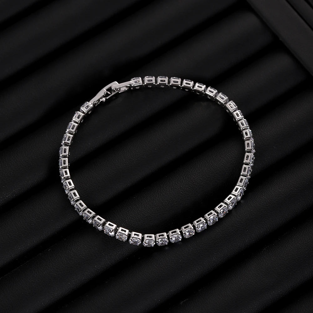 4mm Micro-inlaid Zircon Tennis Bracelet for Women 2025 New Men Bracelet Homme Jewelry Accessories Wholesale