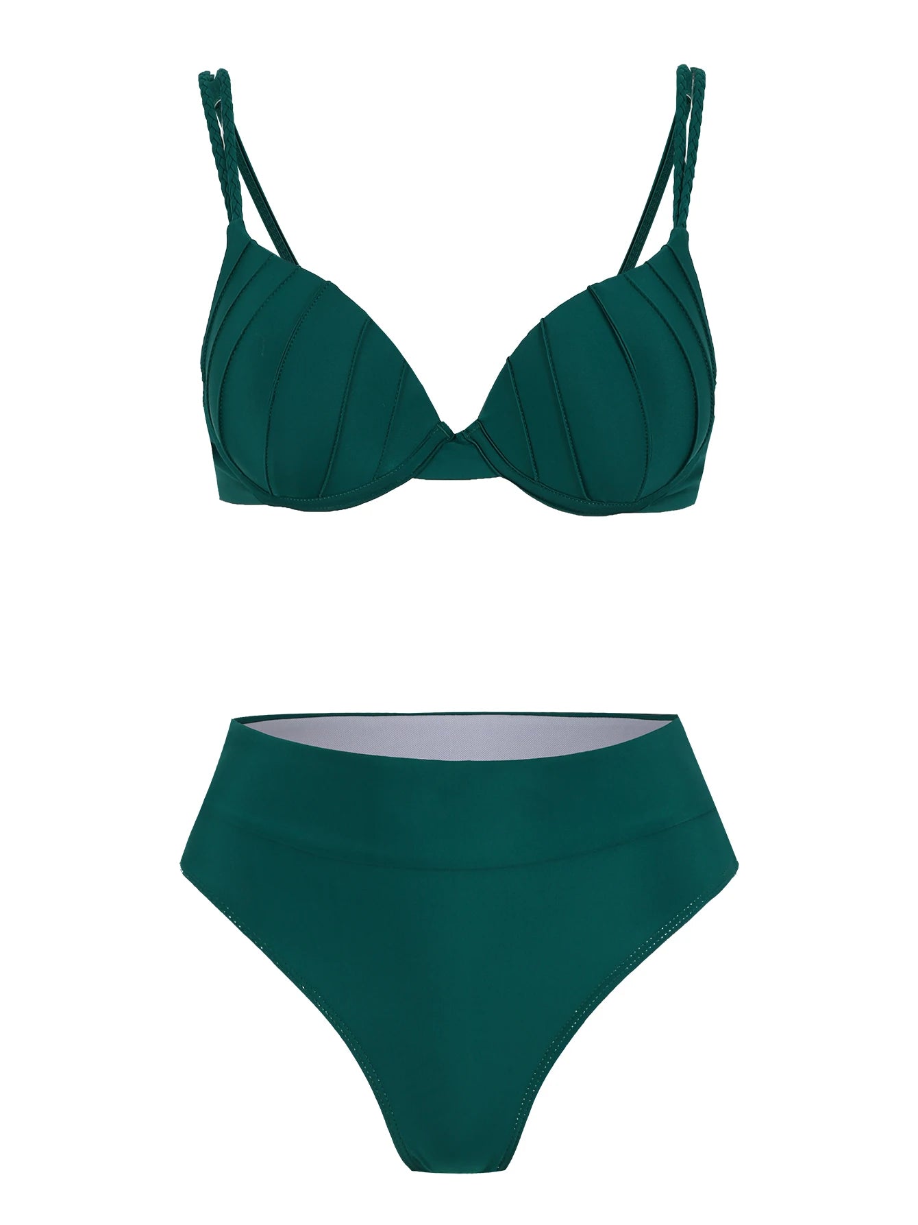 Cheap Push Up Bikinis Women Swimsuits  Solid Padded Women Swimwear Vintage Female Swimsuit High Waist Biquini Bathing Suit