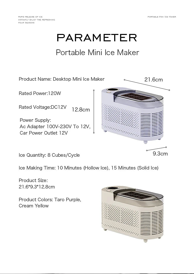 Small Ice Maker Mini Convenient Home Dormitory Office Camping Portable Ice Automatic Ice Making Box ice machine 110V/220V
