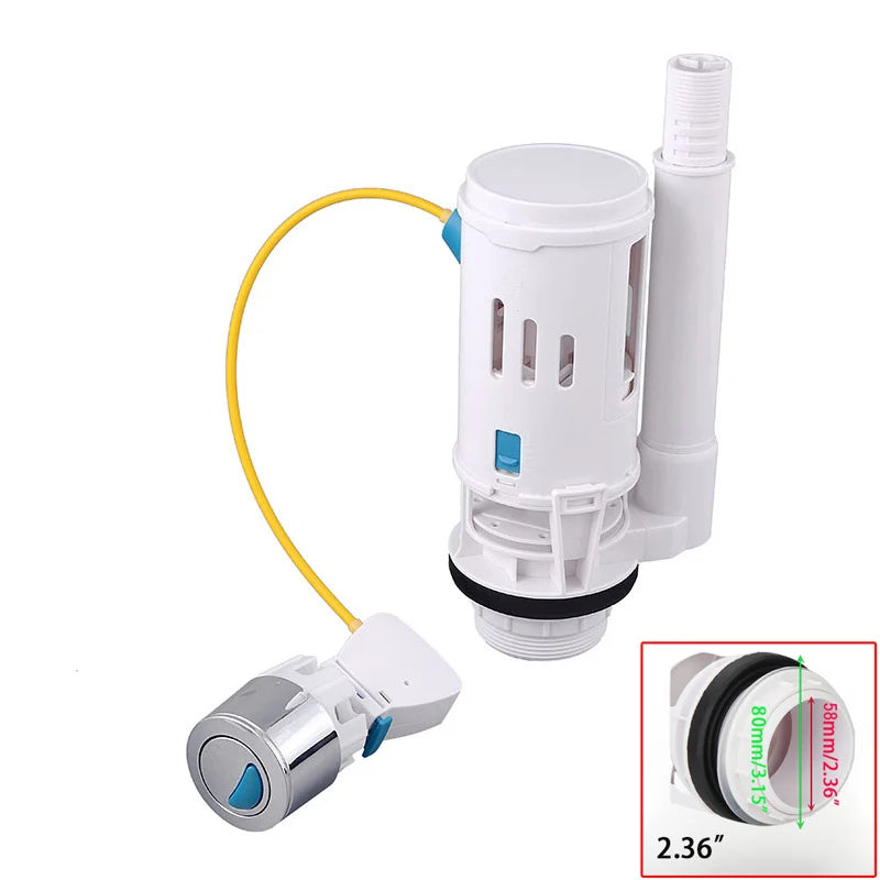 WETIPS Linear Control Toilet Fitting Outlet Valve Water Saving Flush Water Saving Flush Kit Toilet Tank Drain Fittings System