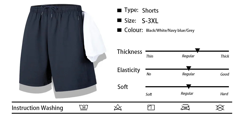 Summer Men's Sport Shorts Cool Quick Dry Jogging Fitness Shorts Thin Breathable Casual Bottoms with Towel Pockets Running Shorts