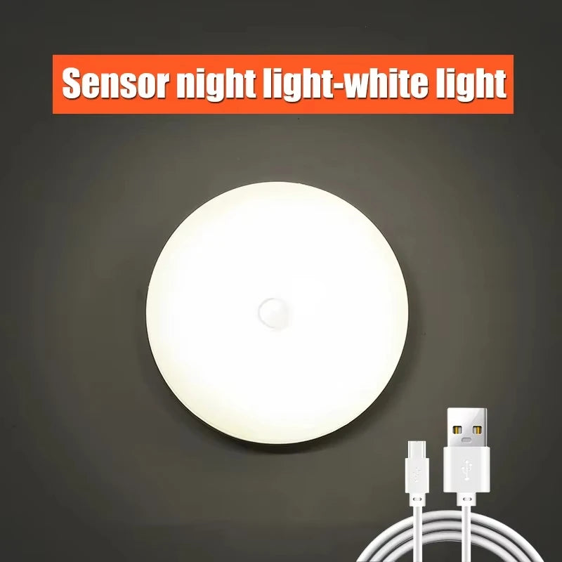LED Night Light with Motion Sensor Cabinet Lamp Wireless Bedside Nightlight Battery Power For Bedroom Closet Stairs Lighting