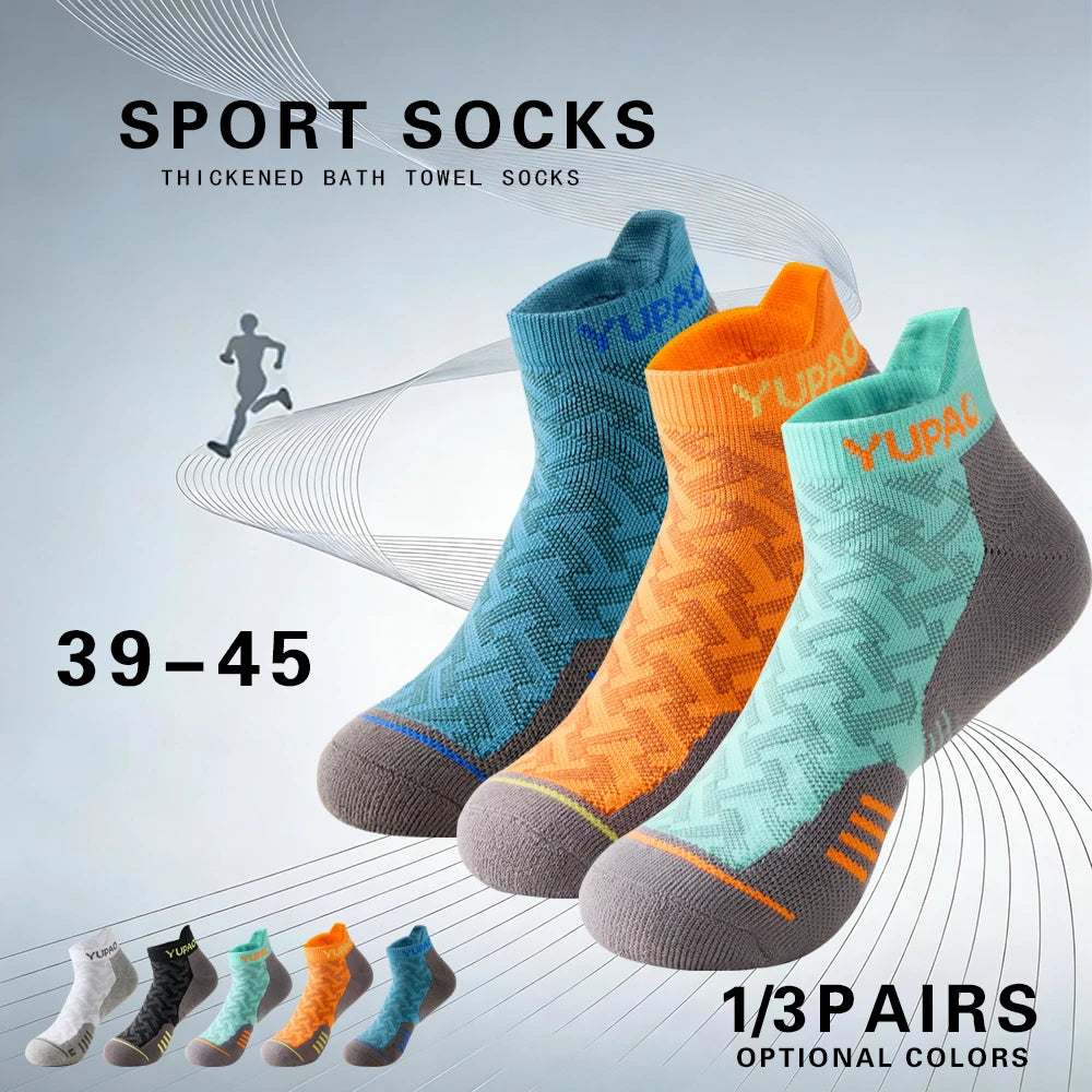 1/3 Pairs New Men's Professional Sports Short Socks Thick Towel Quick Dry Wicks Men's Fitness Running Ankle Socks For Man Gift