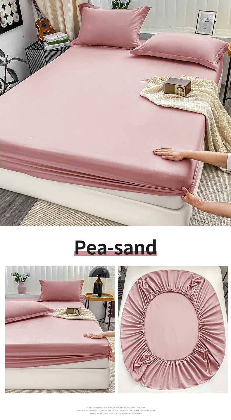 Premium Solid Color Brushed Fitted Sheet,Ultra-Soft Sateen Weave for Cozy Nights - Hypoallergenic and Easy Care Bedding