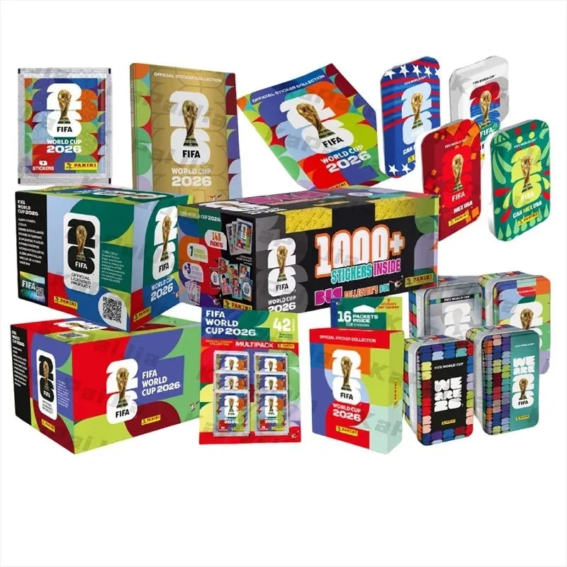 Genuine 2026 2018 2014 Panini World Cup Stickers Box Official Football Collectible Sticker Packs Anime Peripheral Gift Toys