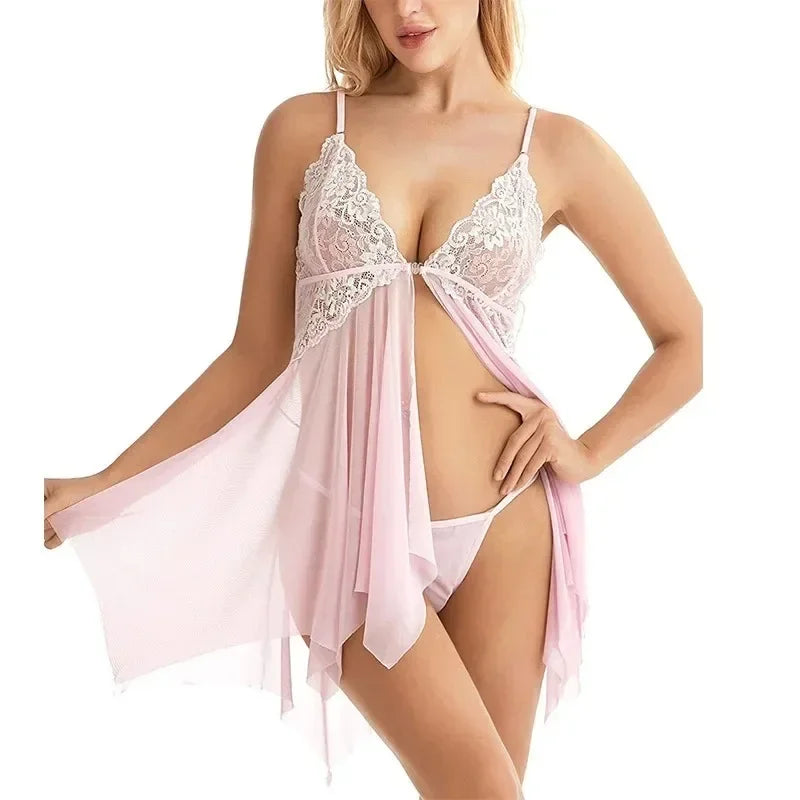 Women Sexy Lingerie Women Lace Sleepwear For Sexy Babydoll Underwear Transparent Lace Dress Nightdress Erotic Clothing
