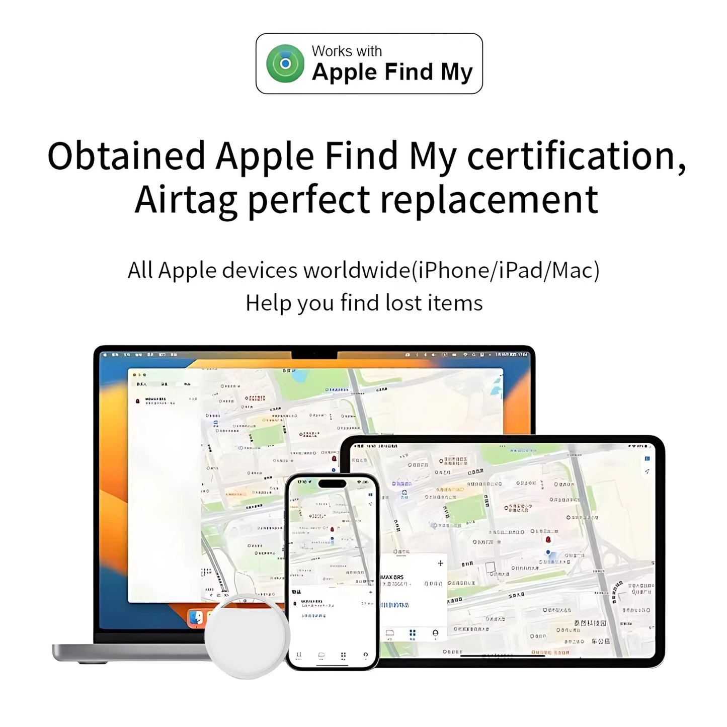 Smart Bluetooth Mini GPS Tracker Work With Find My APP ITag Anti Lost Reminder Device MFI Rated Locator Car Key Pet Kids Finder