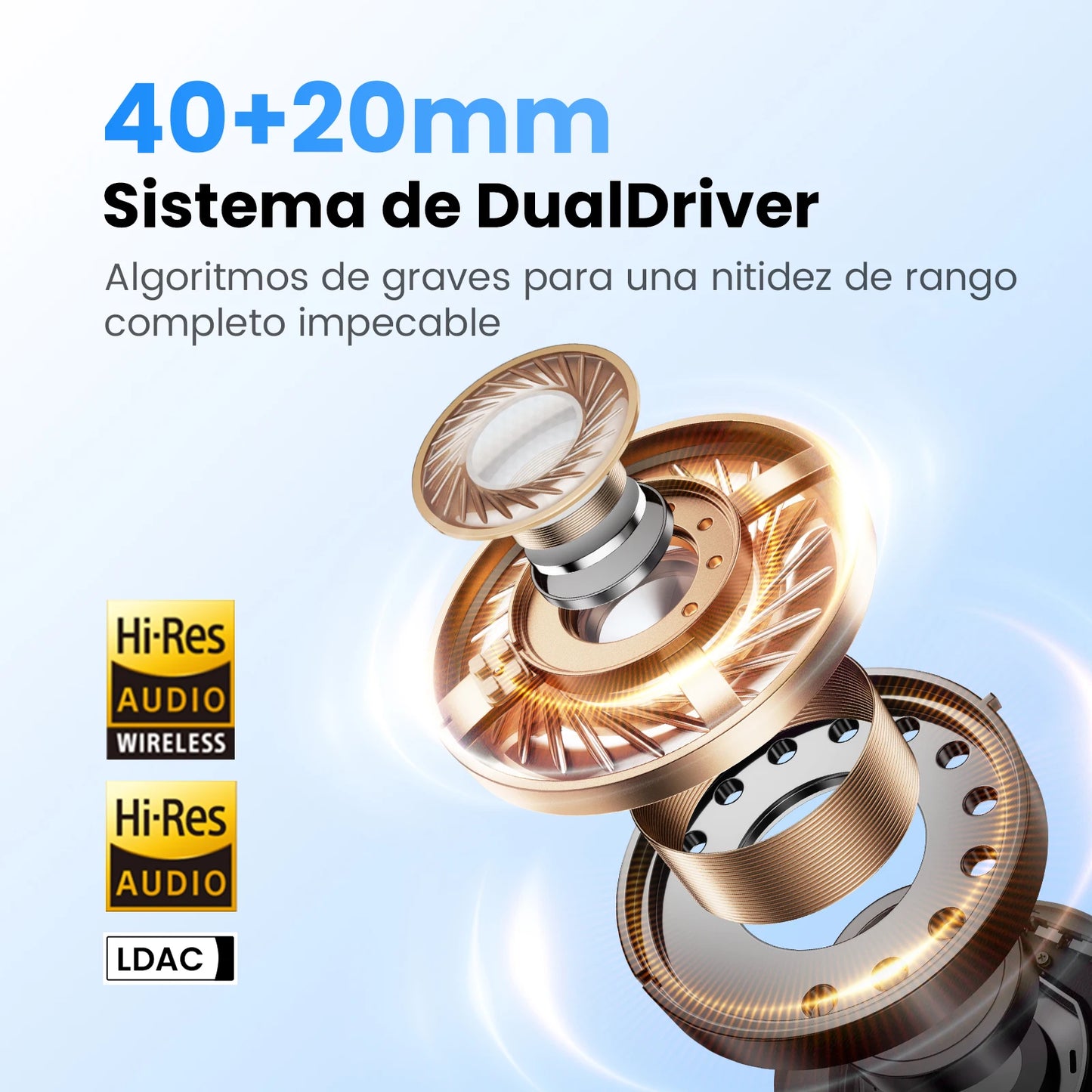 HAYLOU S40 ANC Wireless Headphone 50dB Noise Canceling Hi-Res 3D Spatial Audio Earphone with LDAC Bluetooth 6.0 Over Ear Headset