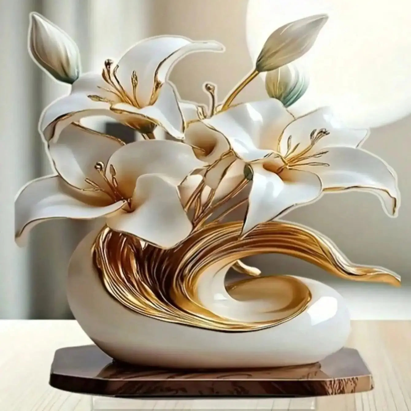 1 piece of lily desktop decoration ornament suitable for living room desktop and office decoraValentine Day wedding decor gifts