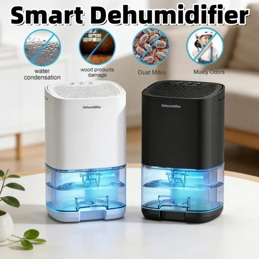 Smart Compact Air Purifier & Dehumidifier Ideal for Home Office Bedroom Kitchen Living Room Mini Unit with Deodorizer EU/US Plug