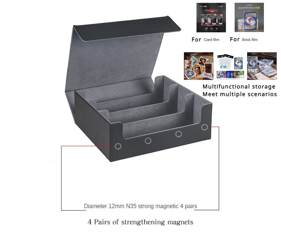 Storage Box For 1800+ Trading Cards PU Leather Commander Card Deck Case Magnetic Closure Card Holder Fits for Magic Game Cards