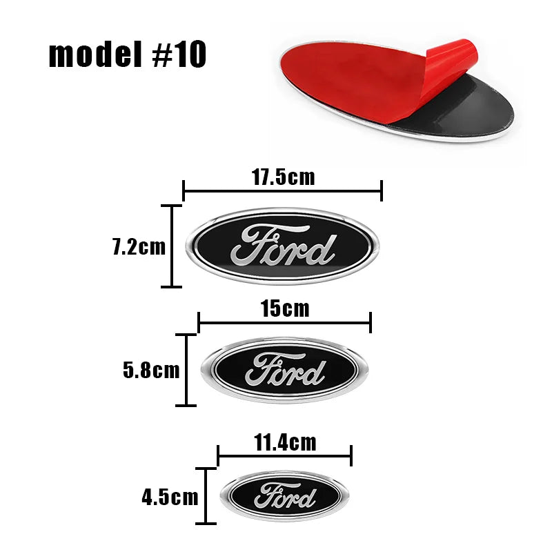 For Ford Focus Fiesta Ranger Mondeo Mustang Car Badge Front Grille Rear Trunk Hood Lid Logo Decor Cover Emblem Auto Accessories