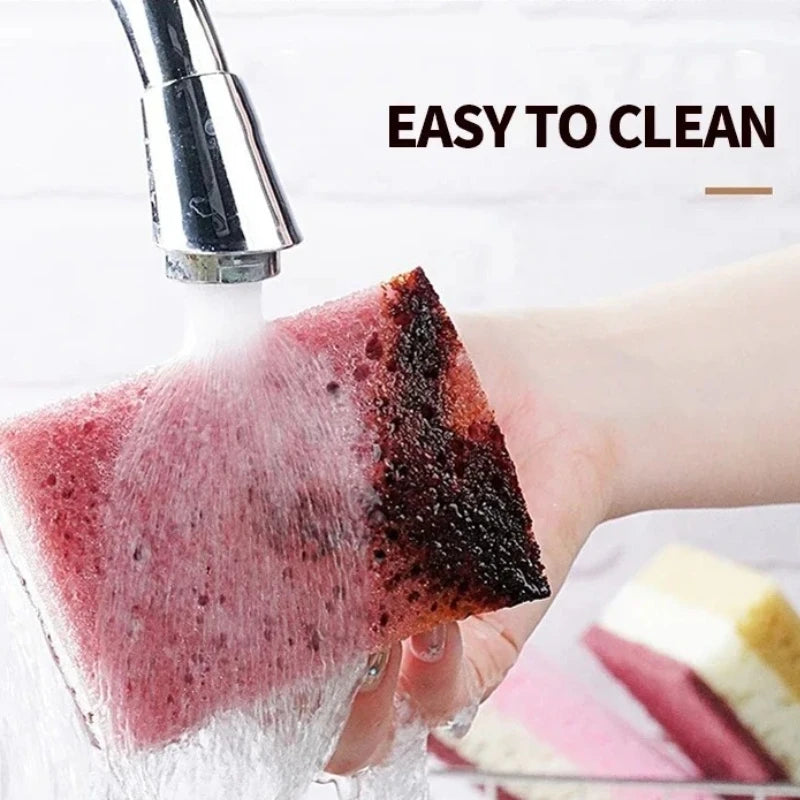 Dishwashing Cleaning Sponge High Density Strong Stain Removal Kitchen Bathroom Dish Washing Cleaning Tool 3-Color Porous Sponge