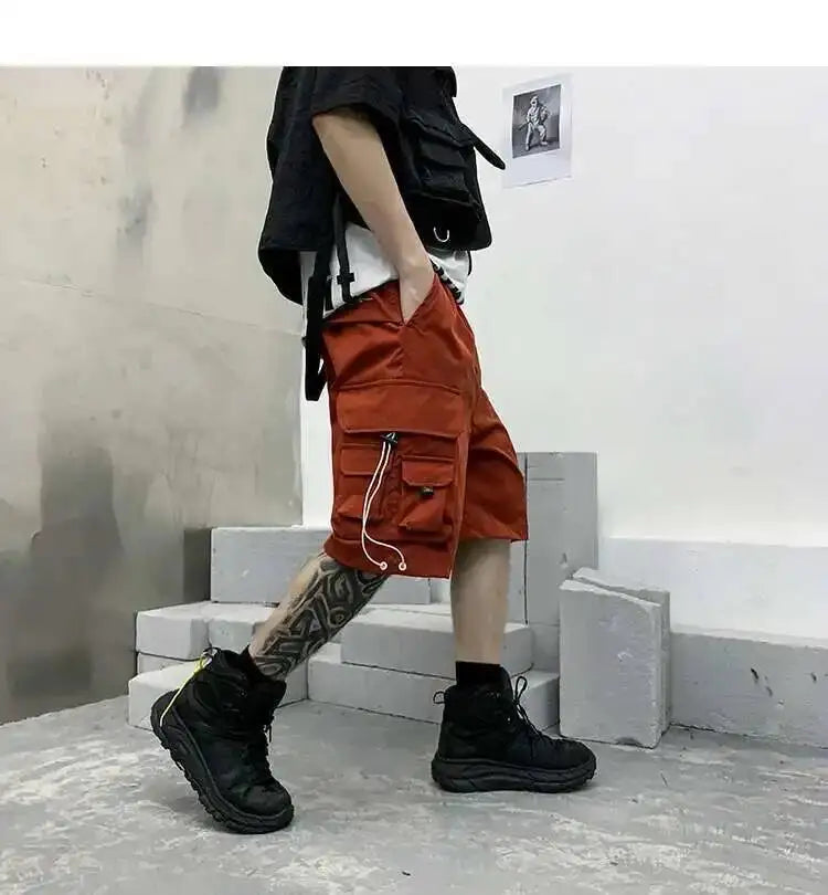 HKSH Summer Men's Workwear Shorts Trendy Brand Ins High Street Loose Outerwear Knee-length Pants Trendy Straight Pockets HK0673