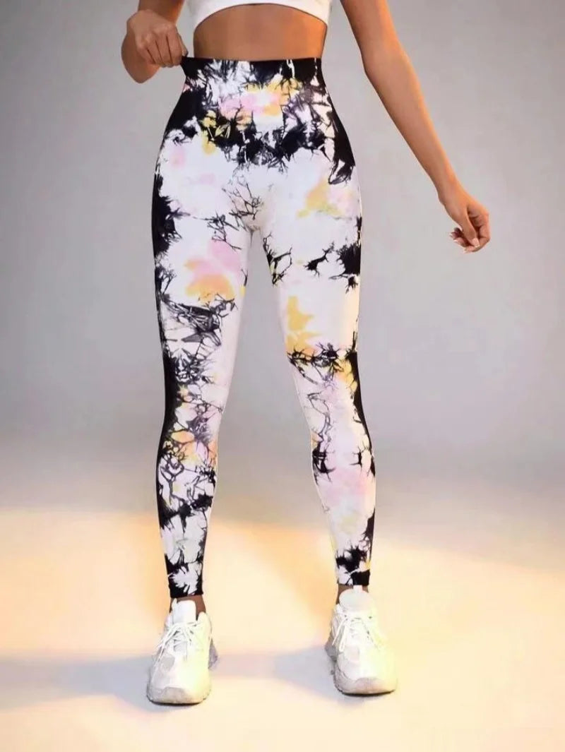 New 3D Print Tie Dye Sports Pants Women Seamless  Leggings High Waist Fitness Push Up Leggings Gym Clothing Workout Tights