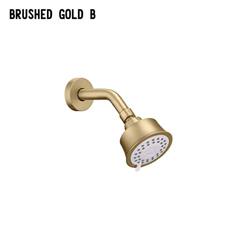 High Quality Brushed Gold Wall Mounted Bathroom Shower Mixer Brass Faucet Hot Cold Water Mixer Tap ABS Head Rainfall Shower Set