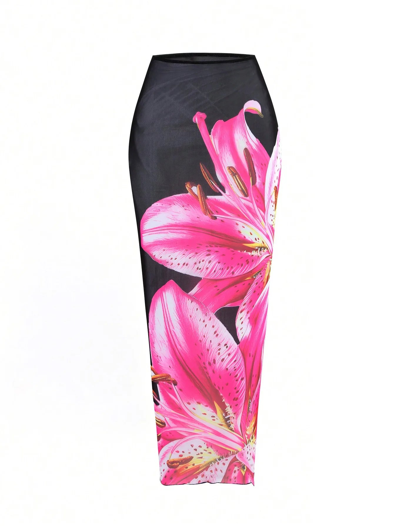 2026 New Flower Print Bikini Set Women's High Waist Long Skirt 3 Piece Swimsuit Sexy Mini Triangle Backless Thong Bathing Suit