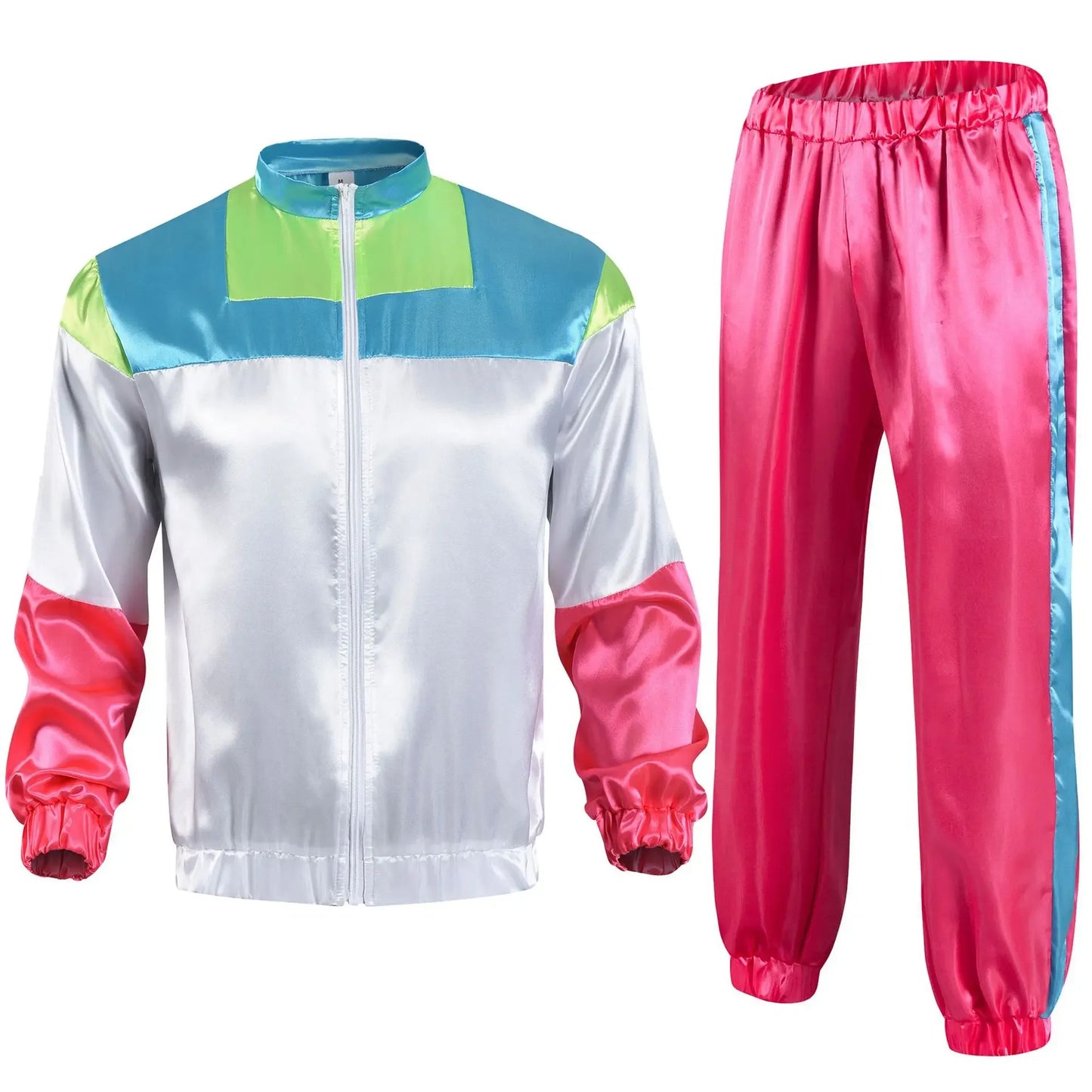 Men's 80s Tracksuit Vintage Hip Hop Windbreaker 80s Disco Tracksuit 90s Shell Suit outfits