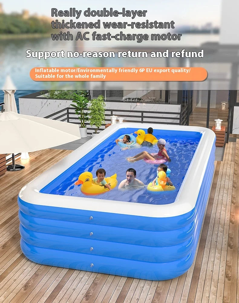 Inflatable Swimming Pool Home Portable Large Adult Bath Rectangular Pool