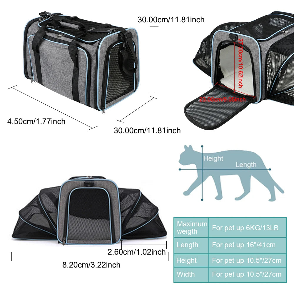 Portable Pet Carrier Bag Pet Supplies Cat Travel Bag Dogs Cats Ventilate Transport Bag Breathable