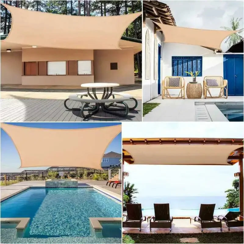 2.5x2.5M Square Shade Sail 300D Waterproof Polyester For Garden Terrace Canopy Swimming Pool Sun Shade Canvas Camping Awning