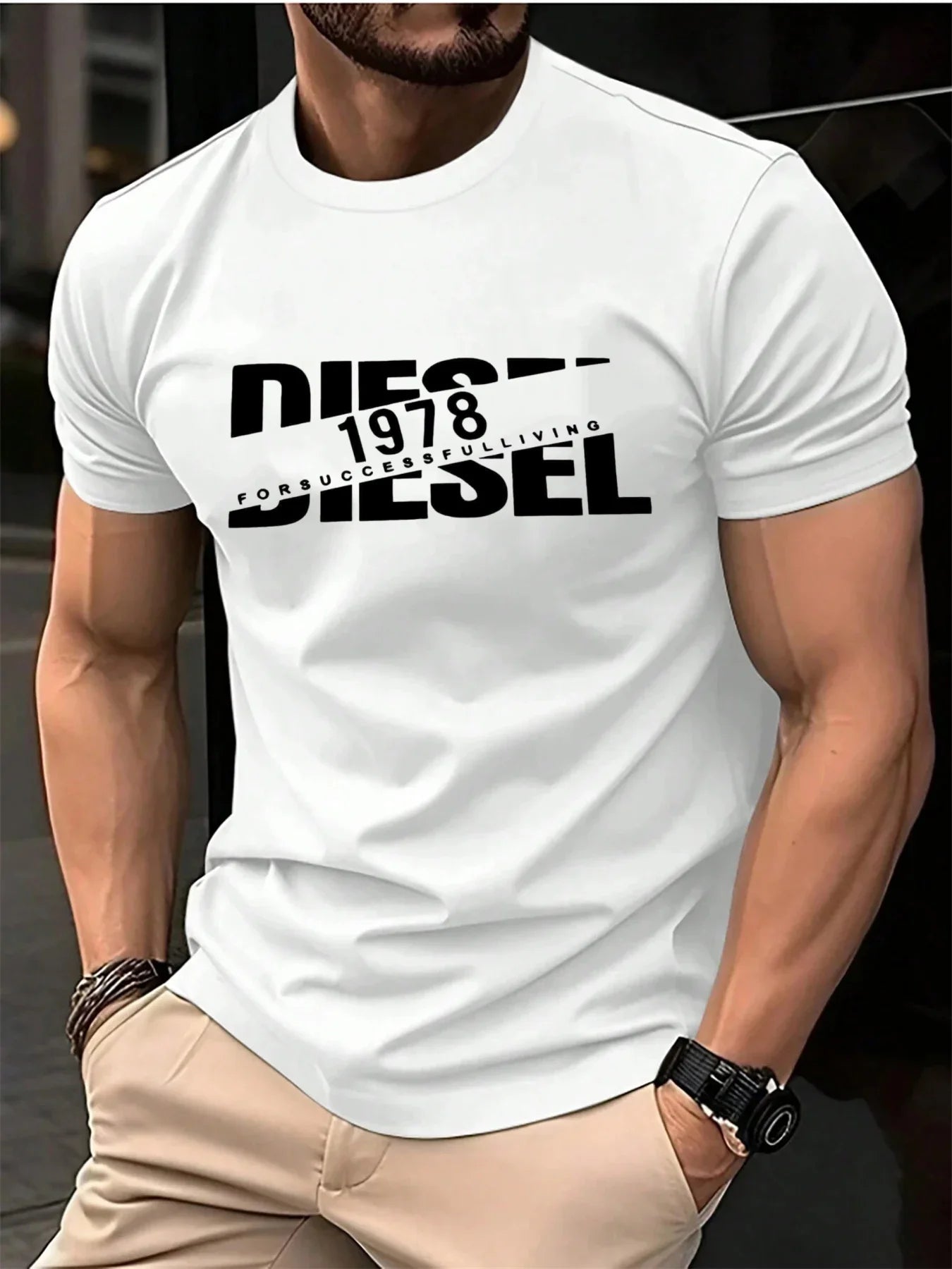 New trendy men's fashion T-shirt, black T-shirt, comfortable summer T-shirt, pure cotton short sleeved T-shirt, 2026 bestseller
