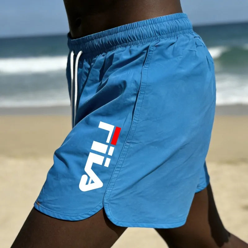 Men's Quick-Dry Beach Pants with Fashion Print, Comfortable Loose-Fit Surfing and Swimming Shorts