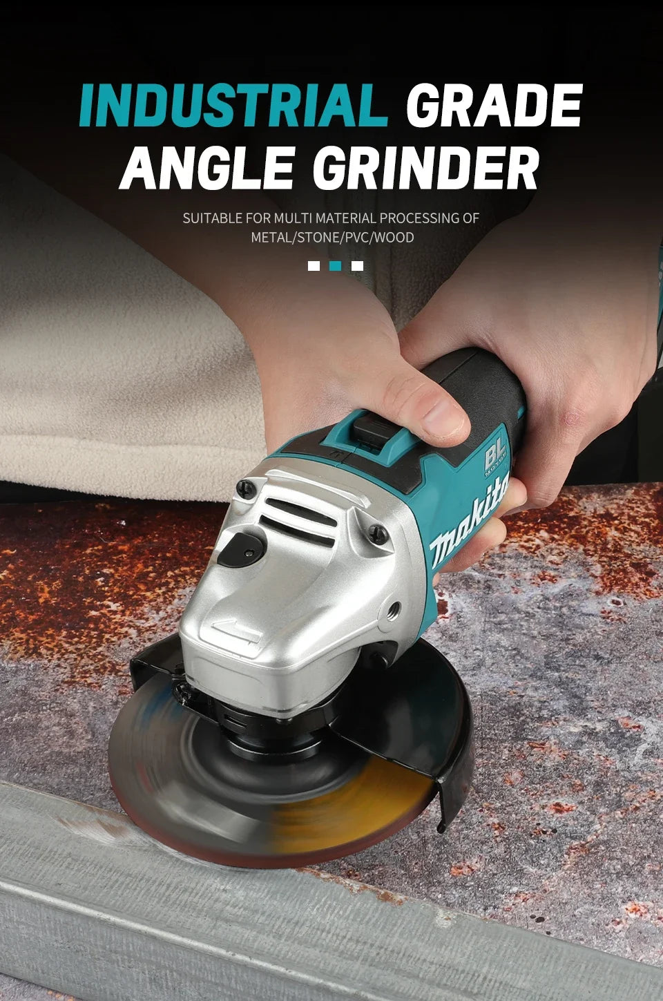 Makita DGA504 18V Brushless Lithium Electric Angle Grinder Rechargeable Polishing Machine Cutting Machine High Power