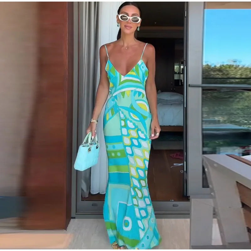 Fashion Halter Printed 3 Pieces Sets Women Lace Up Sleeveless Backless Tops Mini Shorts Asymmetric Skirts 2026 Summer Lady Suits