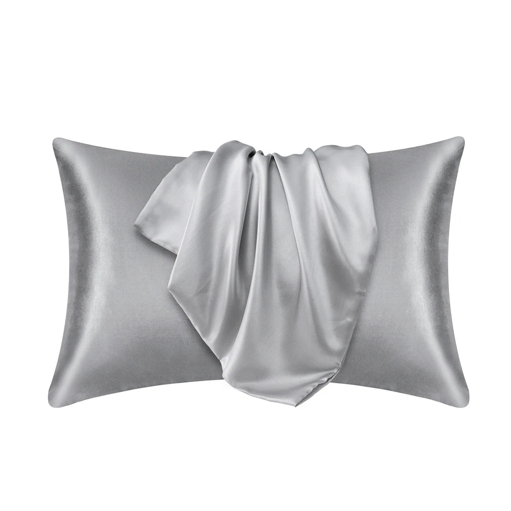 Nordic Silk Pillowcase White Black Grey Khaki Blue Pink Sliver Bed Pillow Covers Luxury Cases Home Bedding Decor