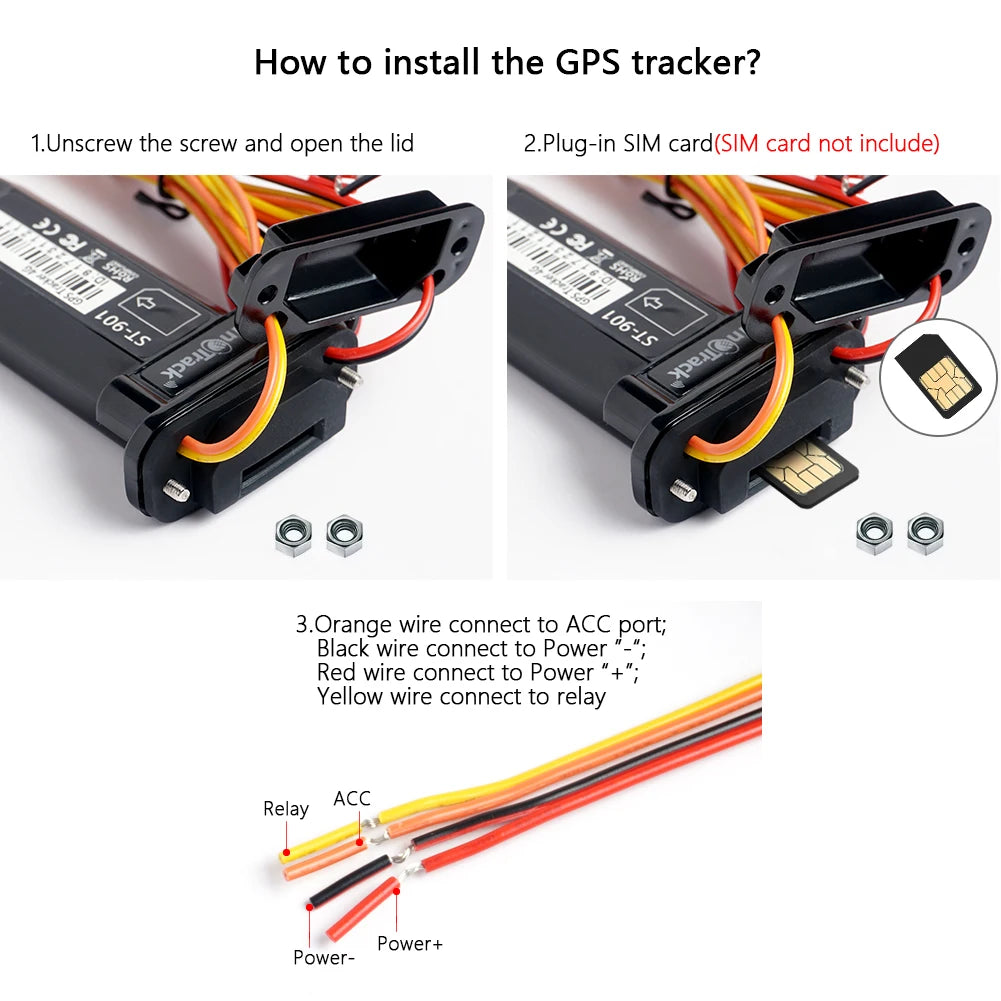 SinoTrack Best GPS Tracker ST-901 Vehicle Tracking Device Waterproof Motorcycle Car GPS GSM SMS Locator with Real Time Tracking
