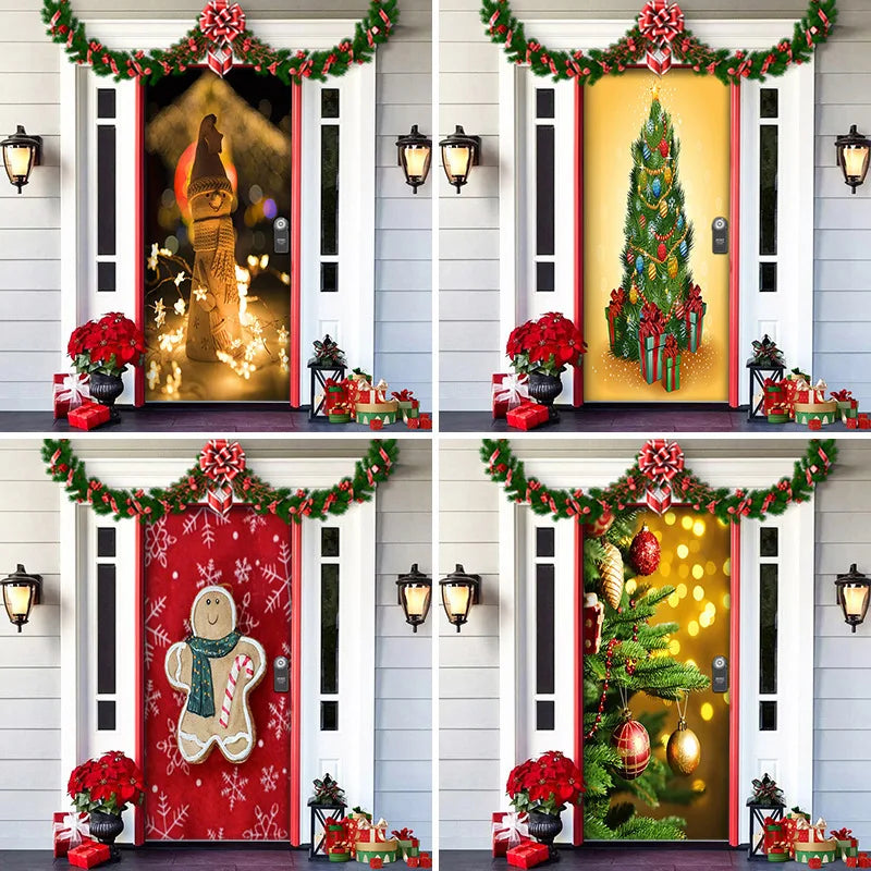 Halloween Decoration Door Curtain Cartoon Ghost Pumpkin Reindeer Home Horry Hanging Ornament Dream Party Entrance Navidad